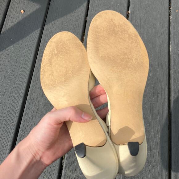 Open toe strappy cream heels Hush Puppies Premiere Collection Y2K size 6.5 - Picture 7 of 10